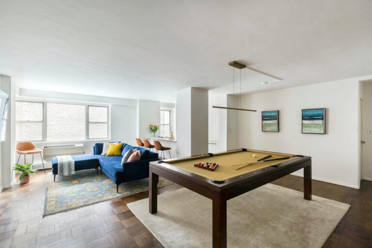 Living Room Renovation: A Man Cave In NYC With A Pool Table